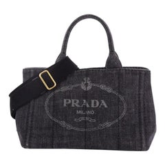 Prada Canapa Convertible Tote Denim Mini