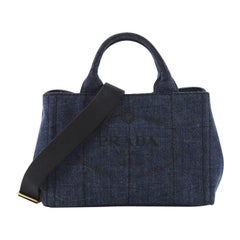 Prada Canapa Convertible Tote Denim Mini