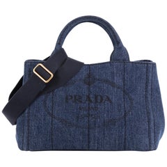 Prada Canapa Convertible Tote Denim Mini