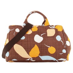 Prada Canapa Convertible Tote Printed Canvas Large