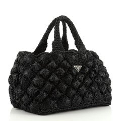 Prada Canapa Convertible Tote Straw Large