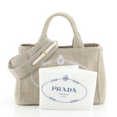 Prada Canapa Convertible Tote Straw Mini