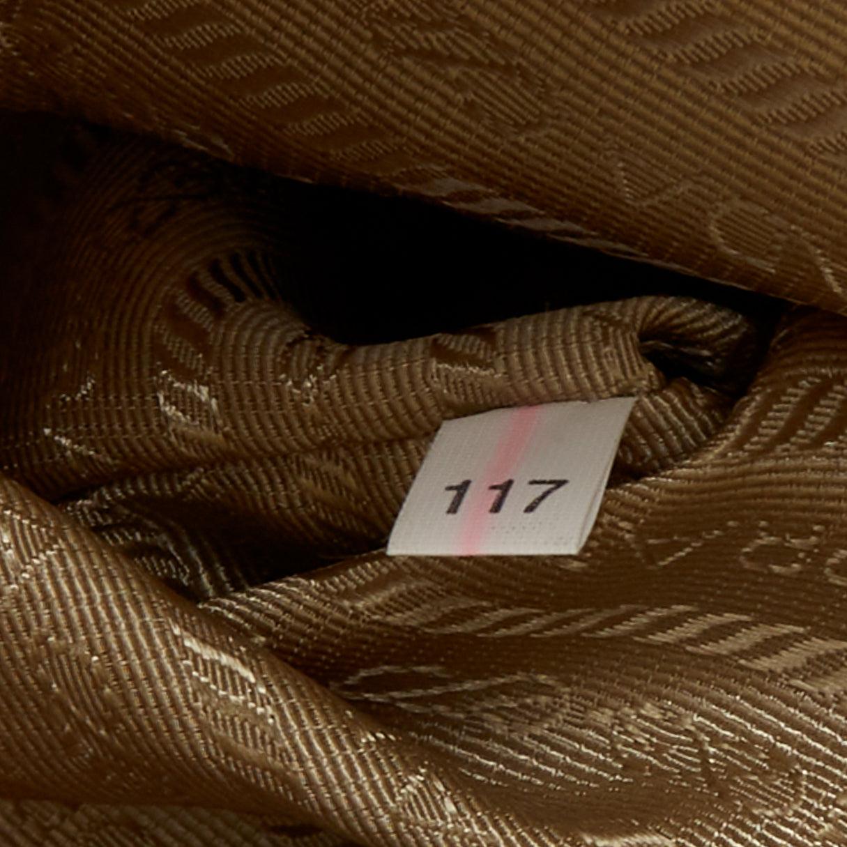 PRADA Canapa Jacquard Logo Cervo Fringe Bowler Corda Talco canvas bag 6