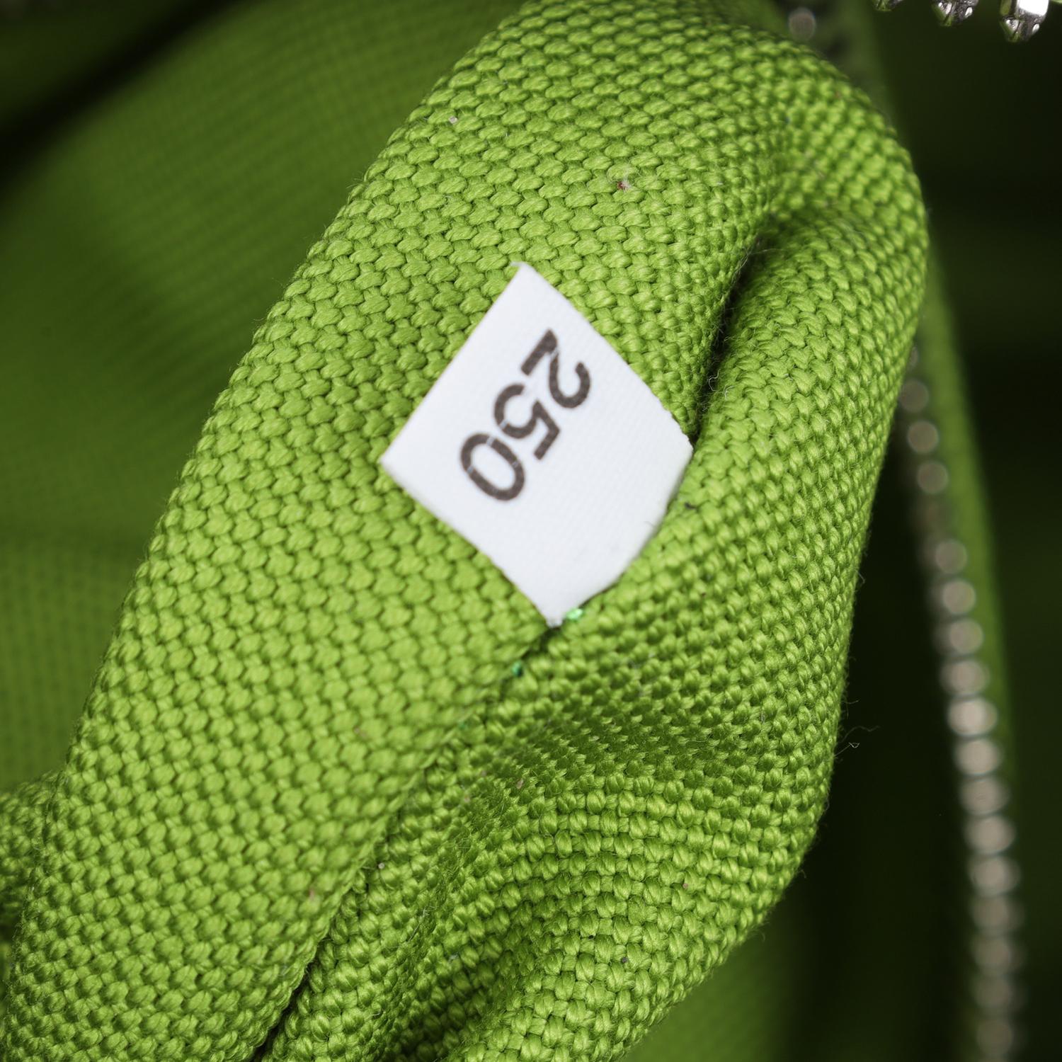 Prada Canapa Logo Embossed Large Triangle Shoulder Bag Gym Bag Lime Green 6