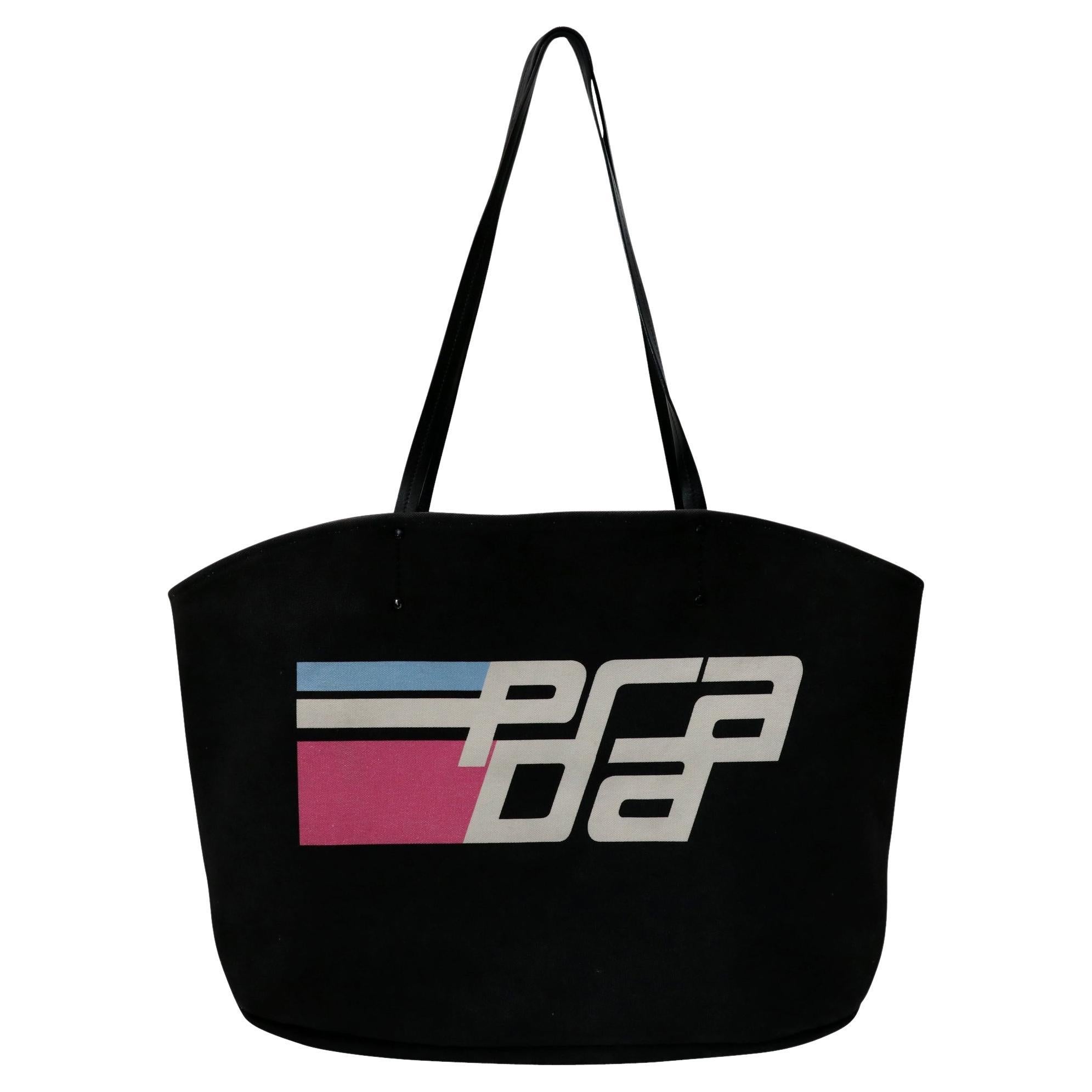 Prada Canapa Racing Logo Shopping Canvas Tote PR-B1101P-A001 at 1stDibs