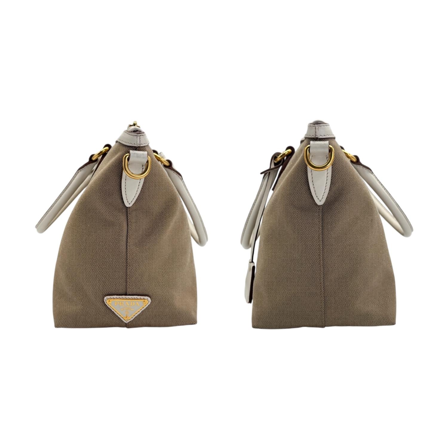 Marron Prada Canapa Top Handle Tote Bag en vente