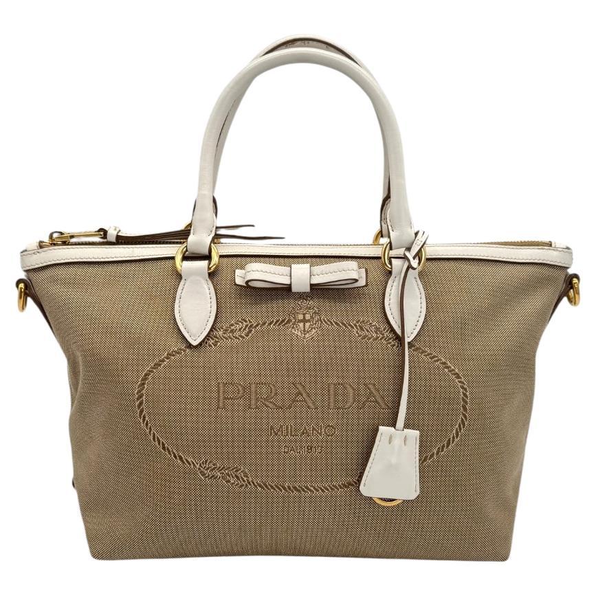 Prada Canapa Top Handle Tote Bag en vente