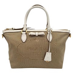 Prada Canapa Top Handle Tote Bag