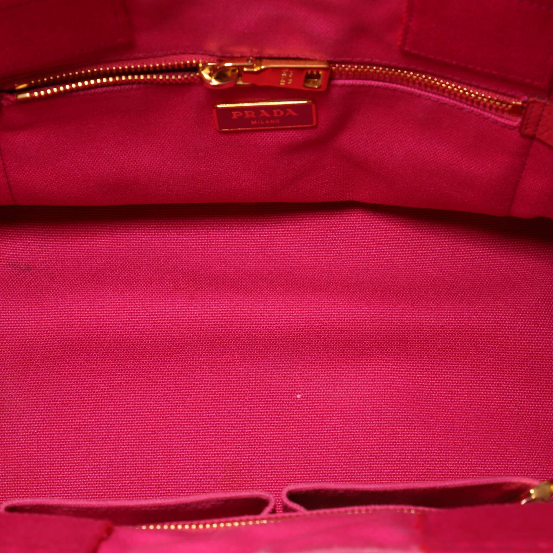 prada canapa tote pink