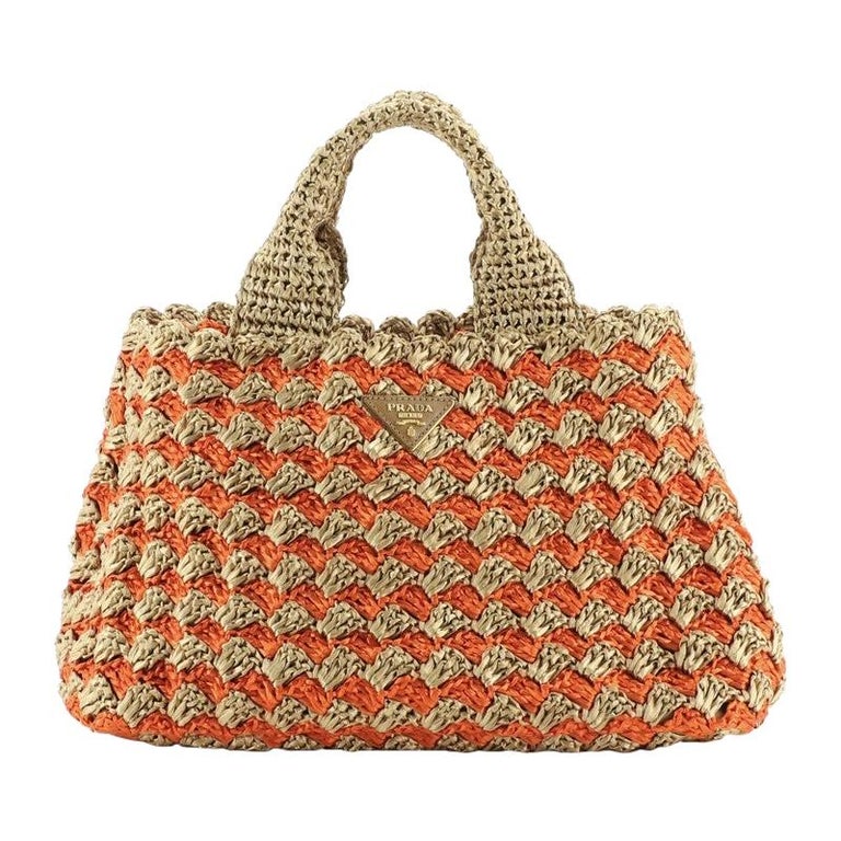Prada Canapa Tote Straw Medium at 1stDibs