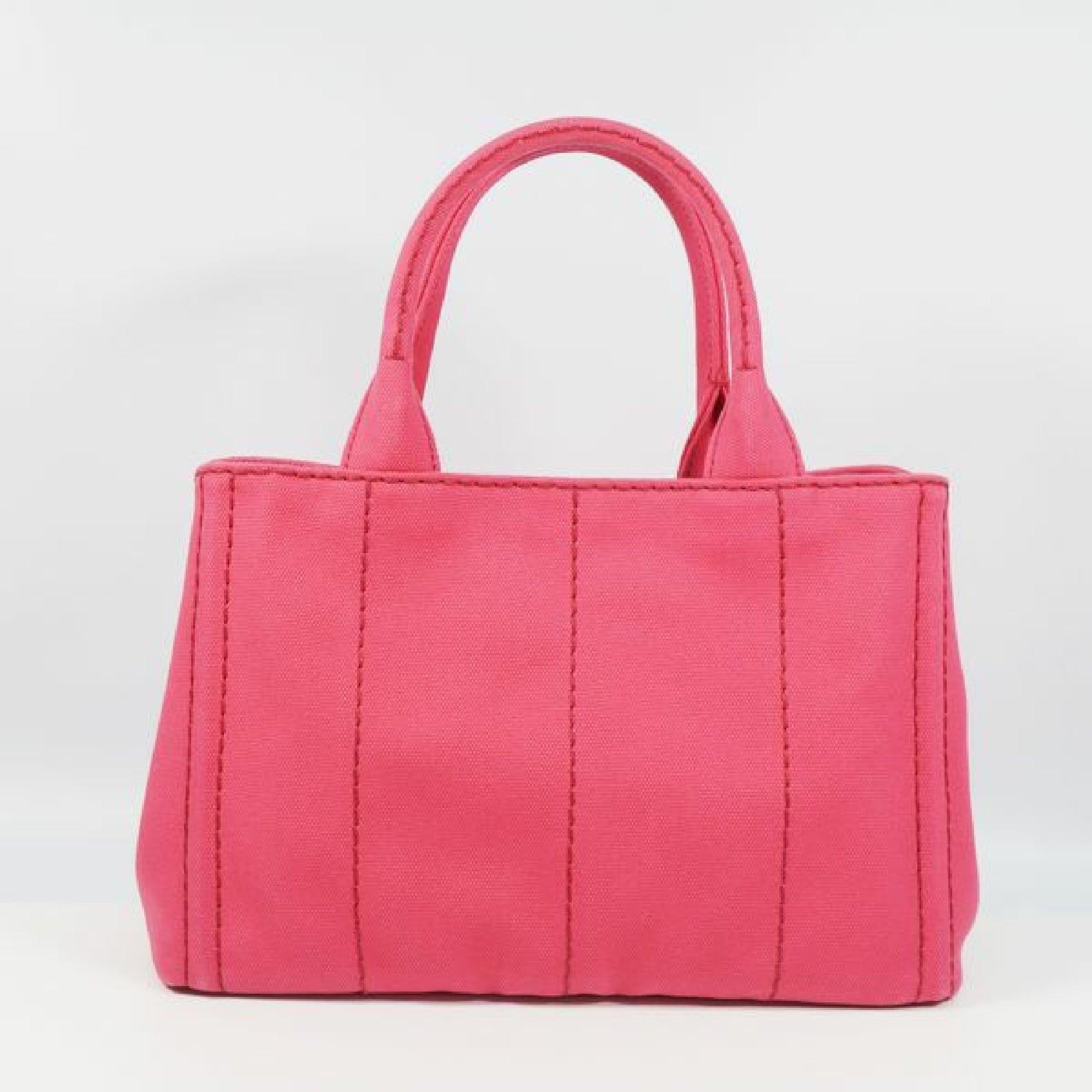 Red PRADA Canapa2WAY Womens tote bag B2439G Peonia( pink)