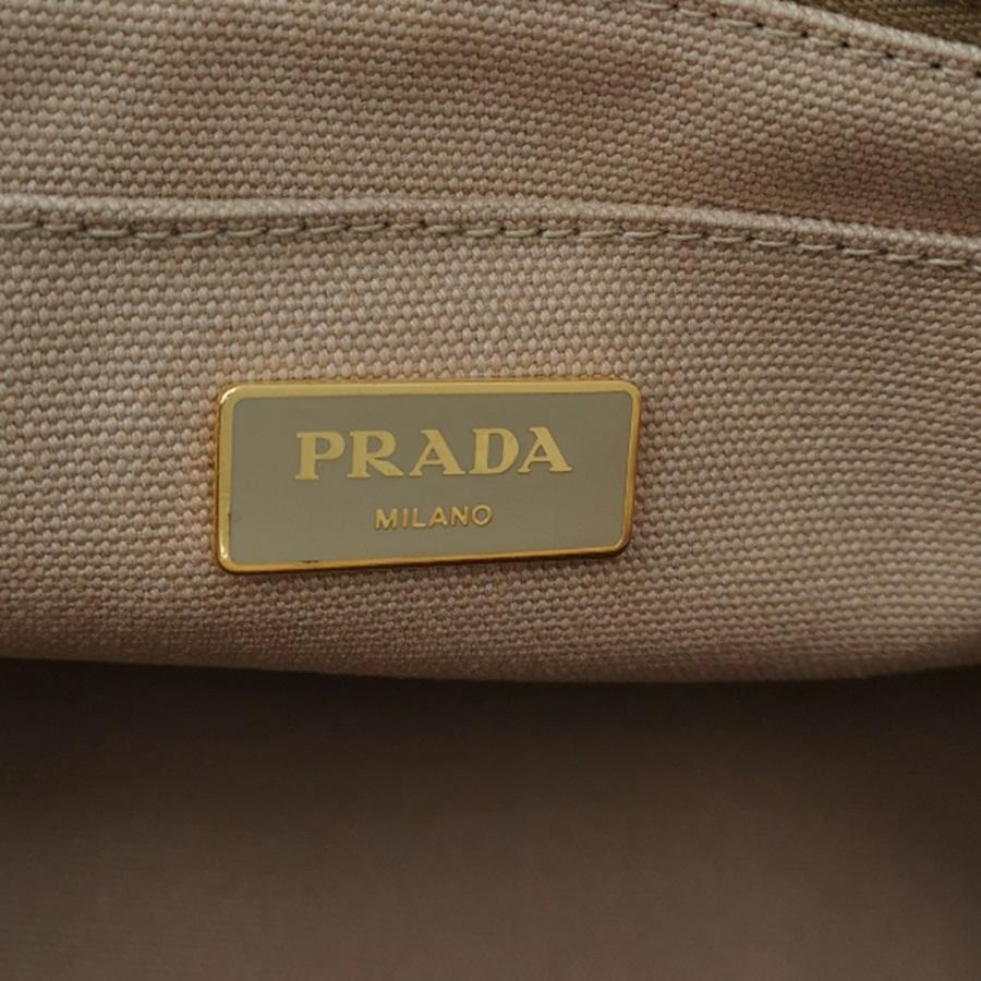 Prada Canape Canvas Tote Beige Top Handle Bag with Jewels 6