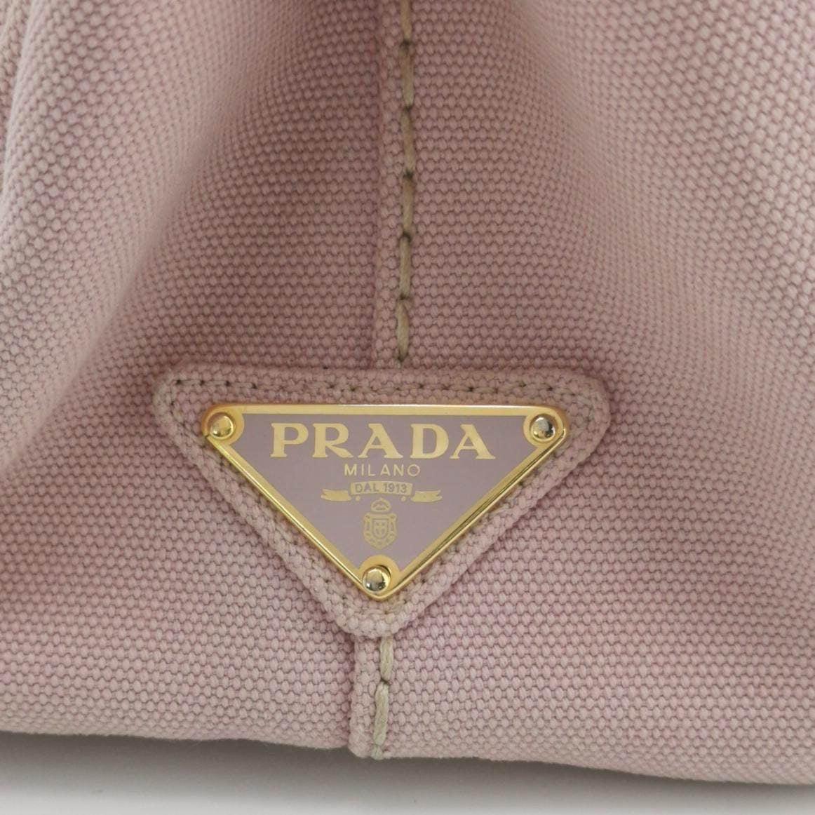 Prada Canape Canvas Tote piccola rosa con manico superiore e cinturino in vendita 5