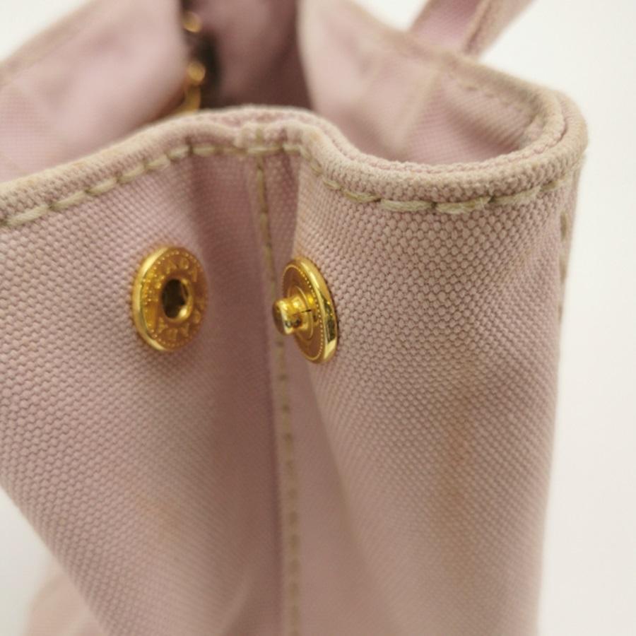 Prada Canape Canvas Tote piccola rosa con manico superiore e cinturino in vendita 8