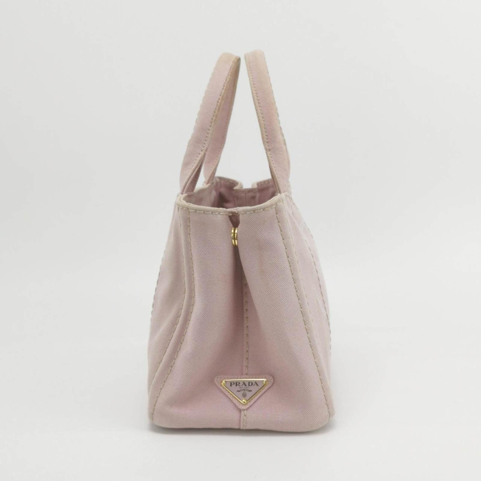 Grigio Prada Canape Canvas Tote piccola rosa con manico superiore e cinturino in vendita