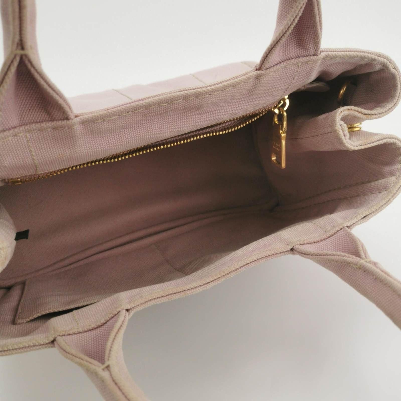 Prada Canape Canvas Tote piccola rosa con manico superiore e cinturino In condizioni buone in vendita a AUBERVILLIERS, FR