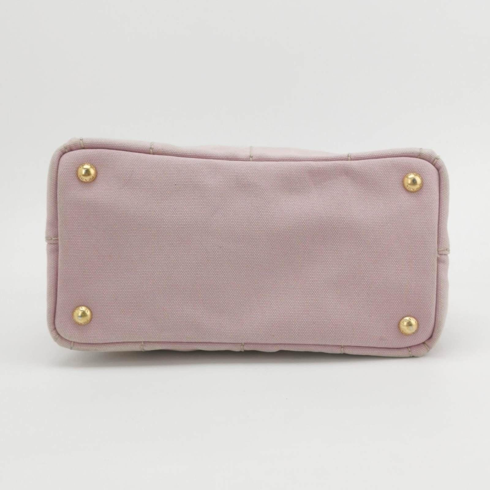 Donna Prada Canape Canvas Tote piccola rosa con manico superiore e cinturino in vendita