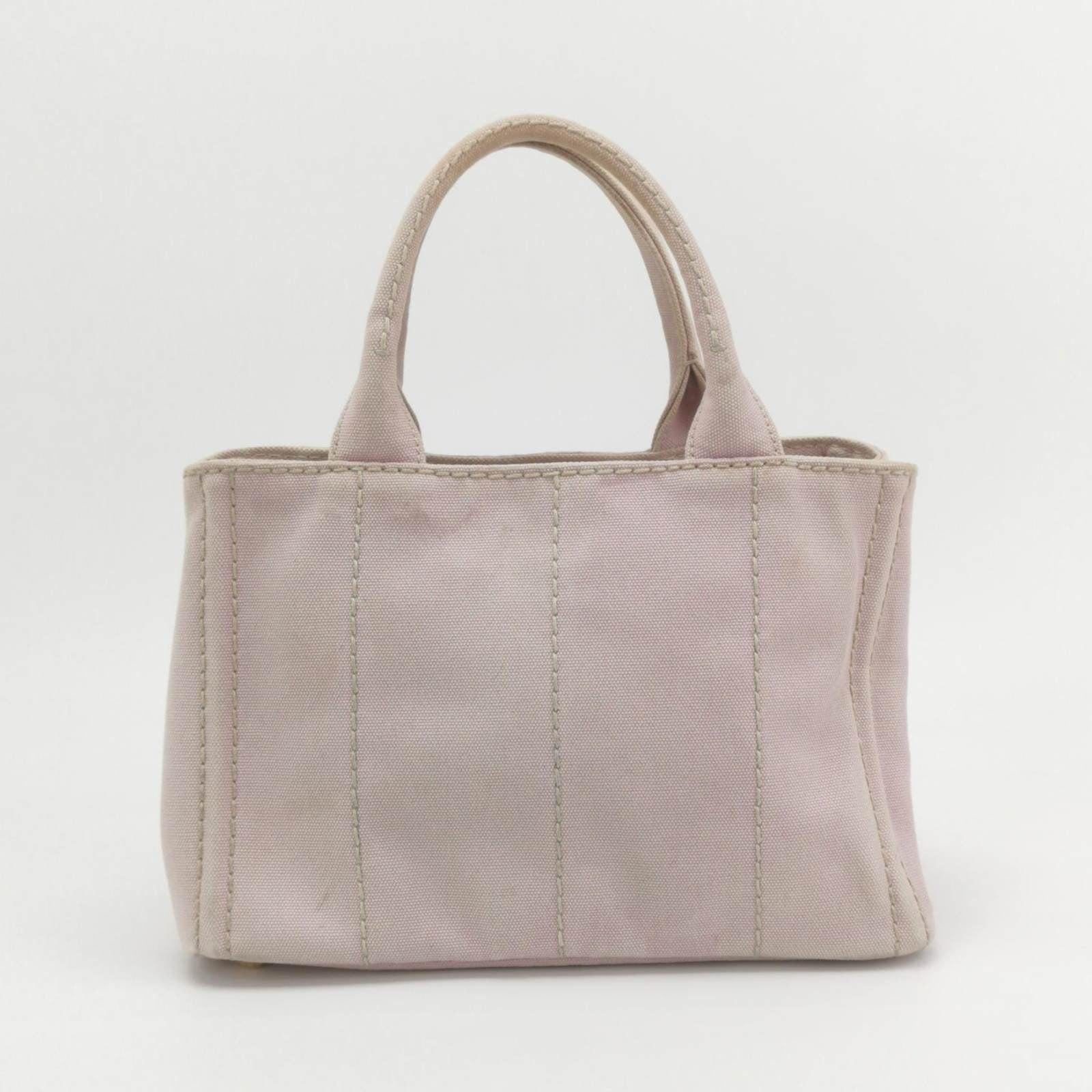 Prada Canape Canvas Tote piccola rosa con manico superiore e cinturino in vendita 1