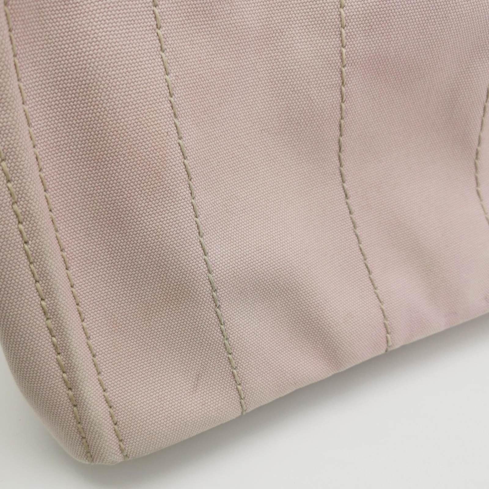 Prada Canape Canvas Tote piccola rosa con manico superiore e cinturino in vendita 3