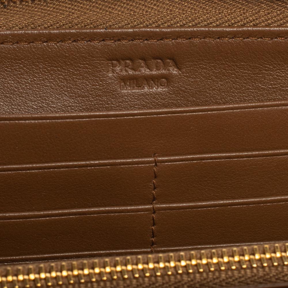 Prada Cannella Quilted Soft Leather Zip Around Wallet 5