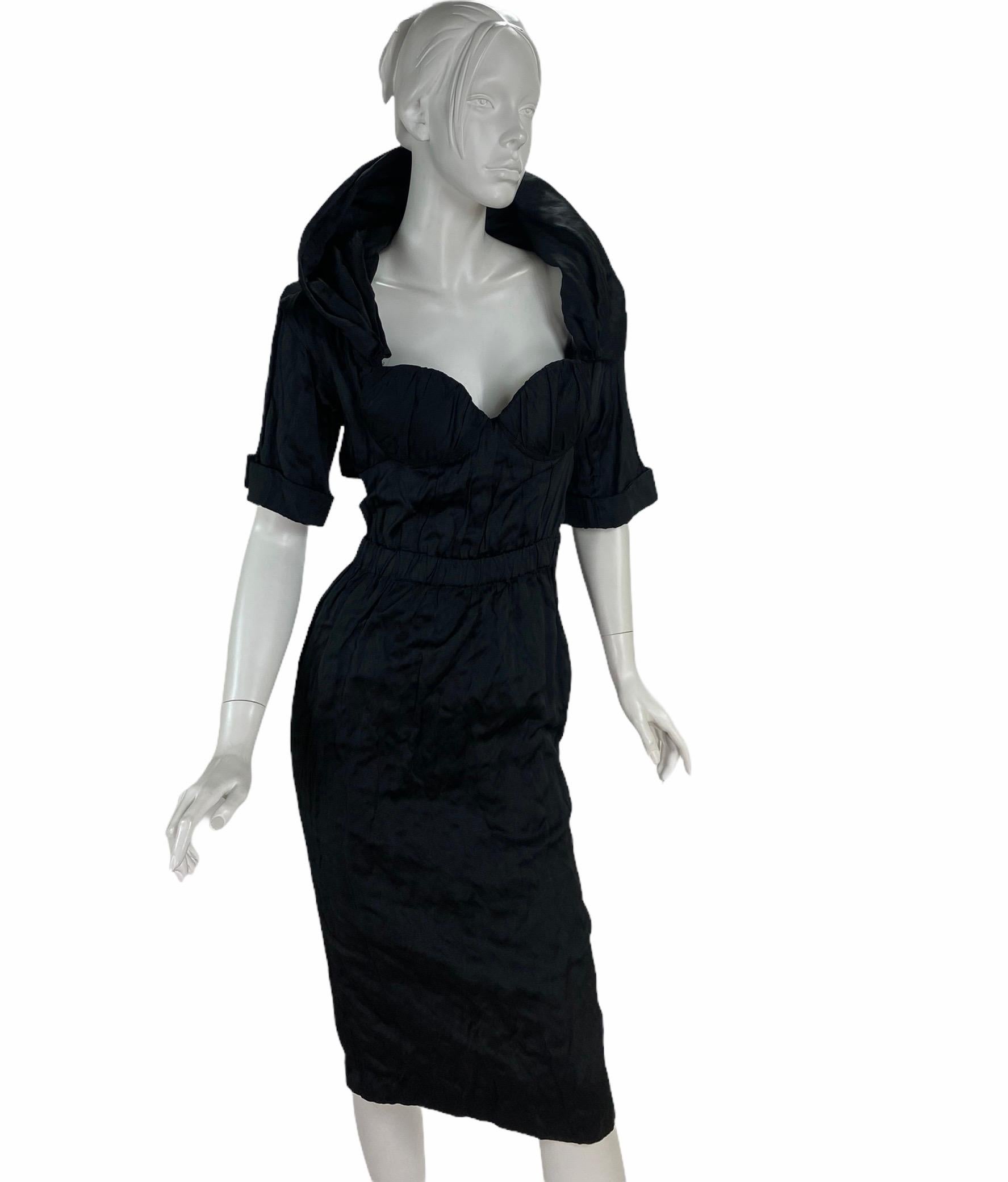 Women's Prada Cannette antique black bustier dress 38 - 2