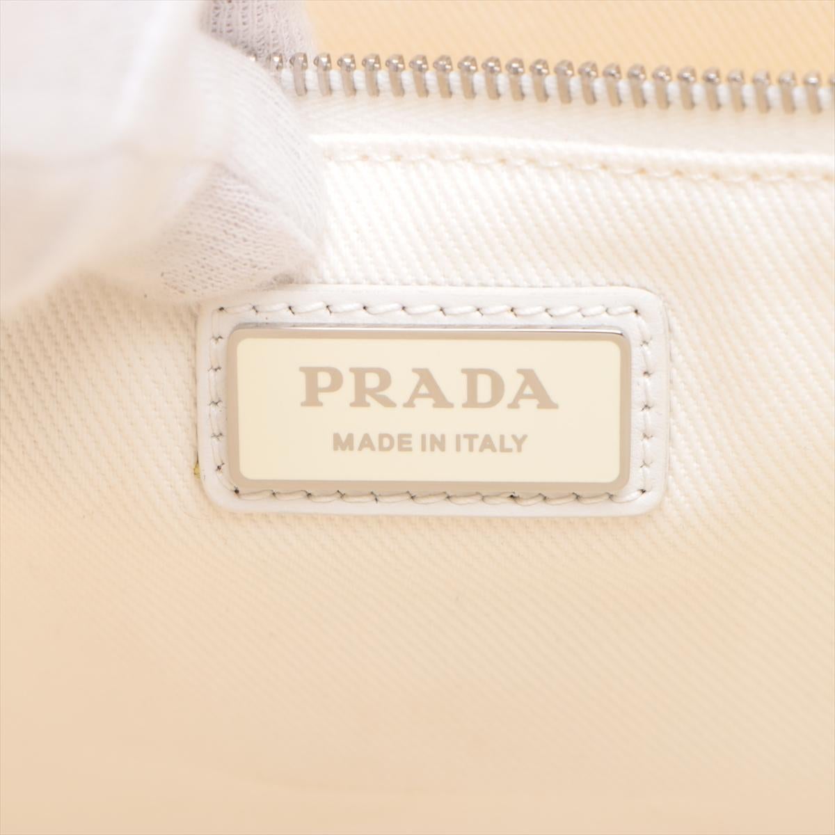 Prada Canvas Two-Way Tote Bag White For Sale 6