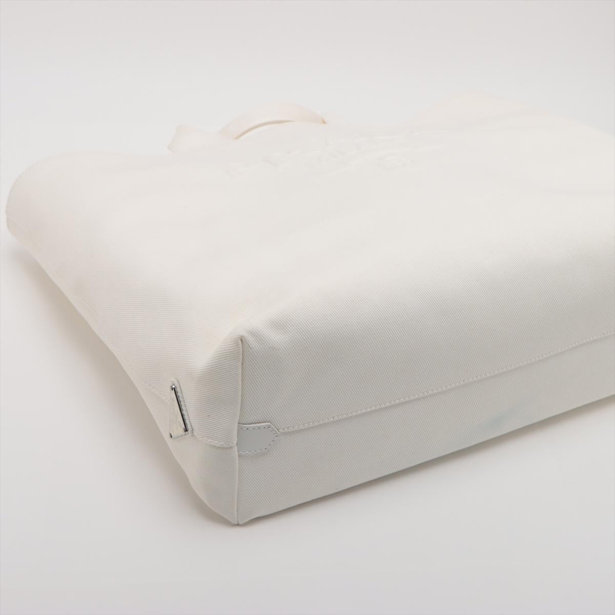 Prada Canvas Two-Way Tote Bag White For Sale 1