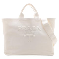 Bolso Tote Prada de lona con dos asas Blanco