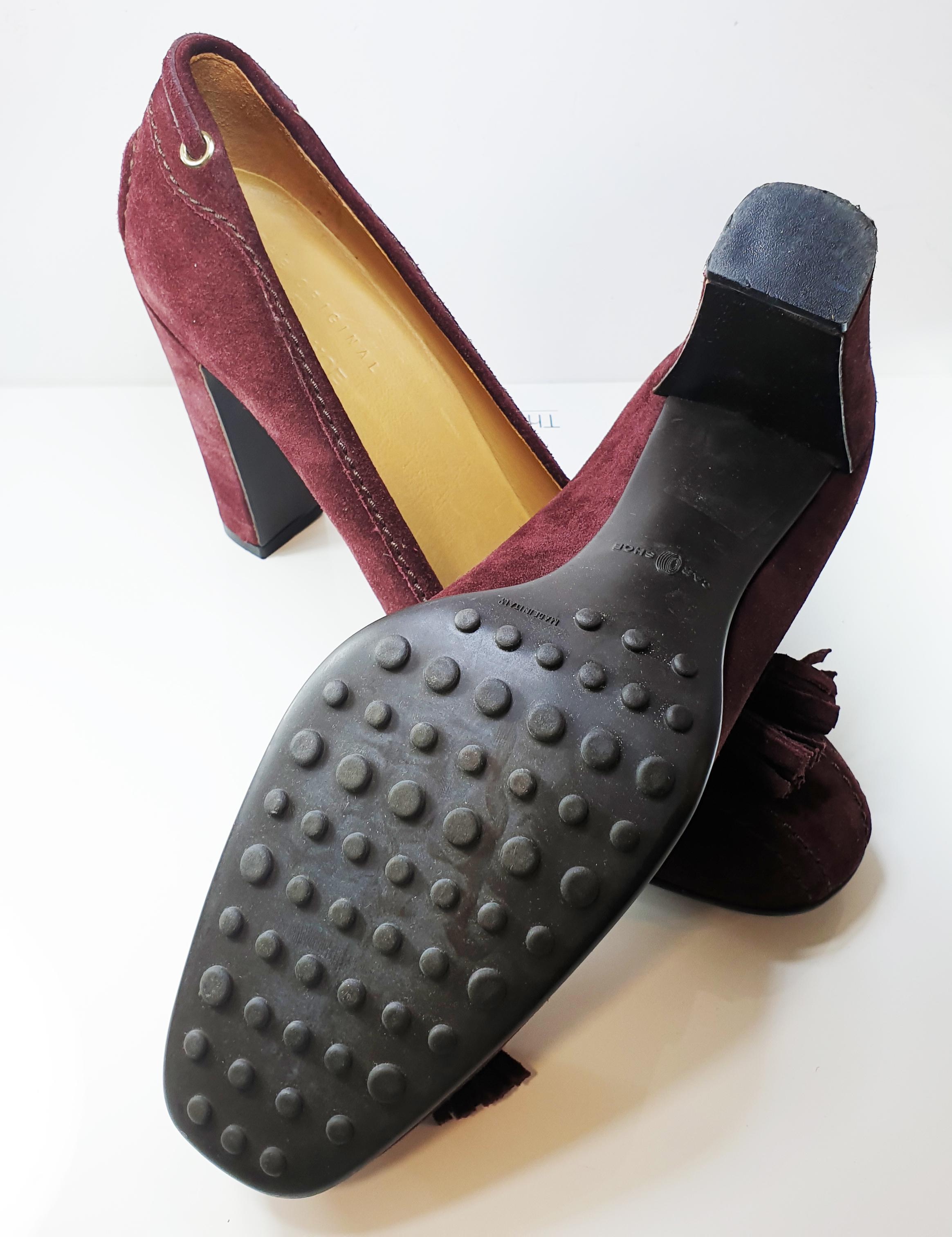 burgundy wedge heels