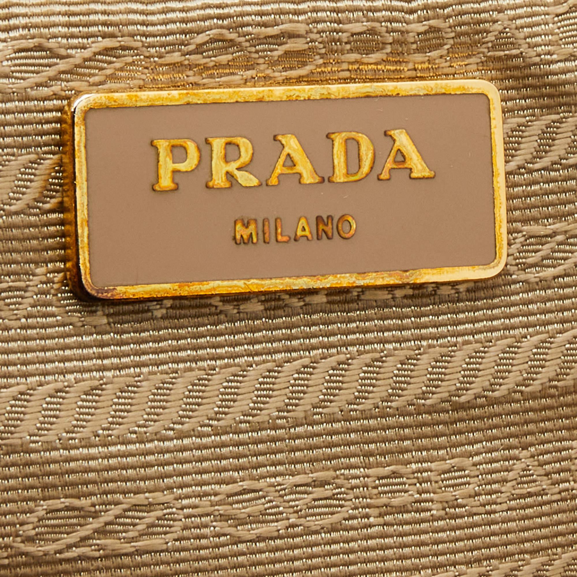Prada Caramel Brown Saffiano Lux Leather Large Double Zip Tote 2