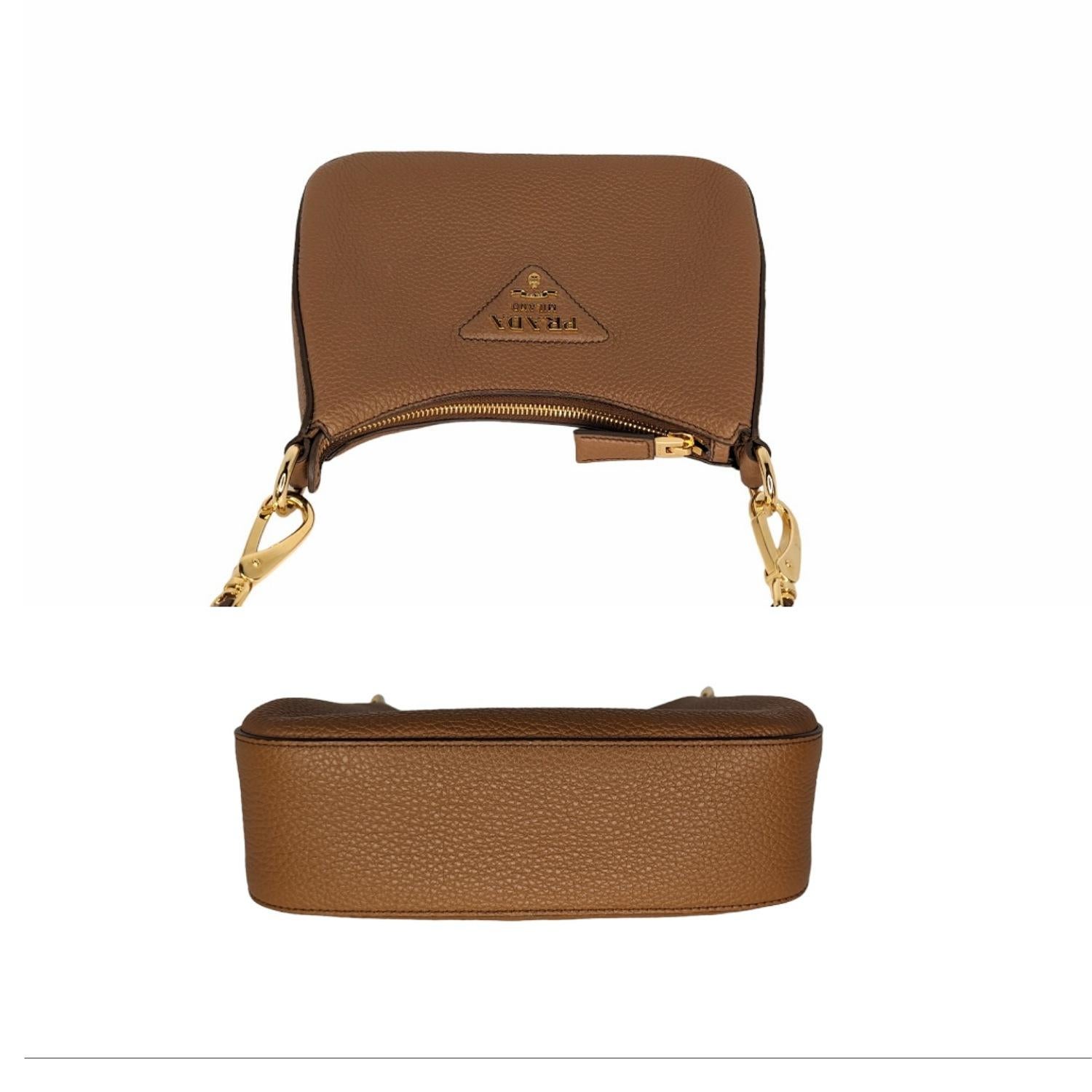 Prada Caramel Calfskin Logo Strap Shoulder Bag 1BH193 at 1stDibs Prada Caramel Calfskin Logo Strap Shoulder Bag 1BH193 at 1stDibs