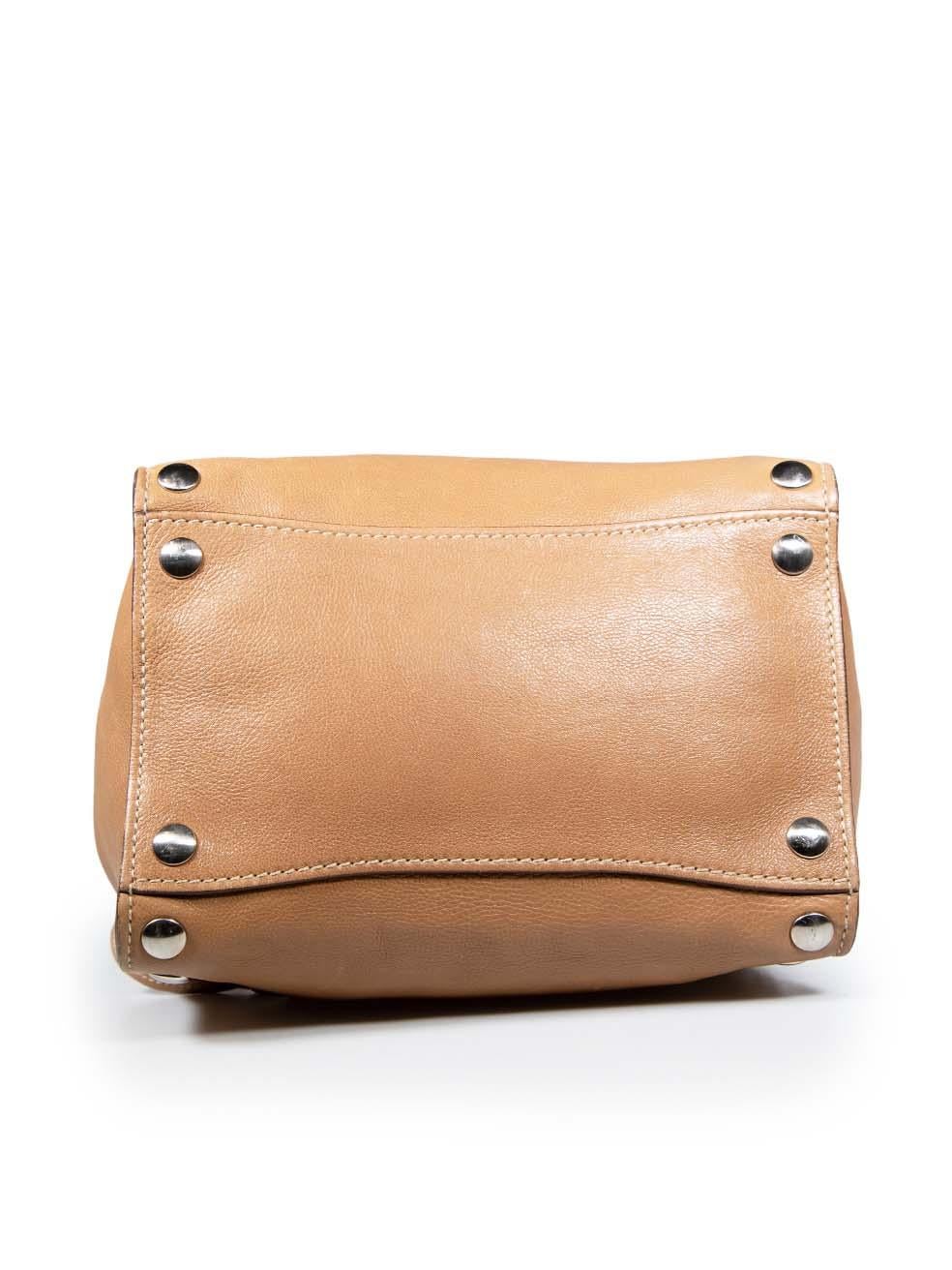 Women's Prada Caramel Glace Calf Studded Twin Pocket Bag