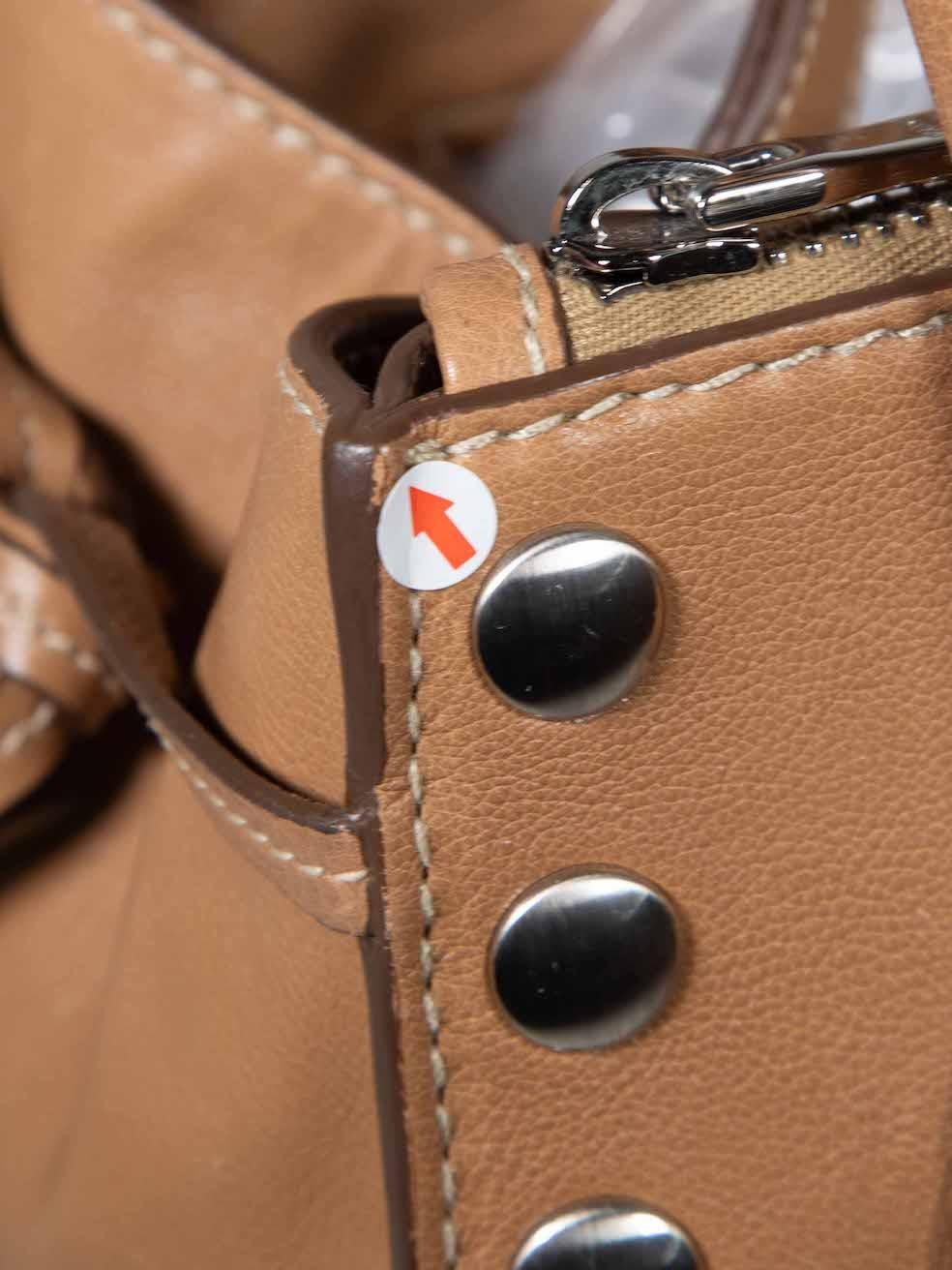 Prada Caramel Glace Calf Studded Twin Pocket Bag 2
