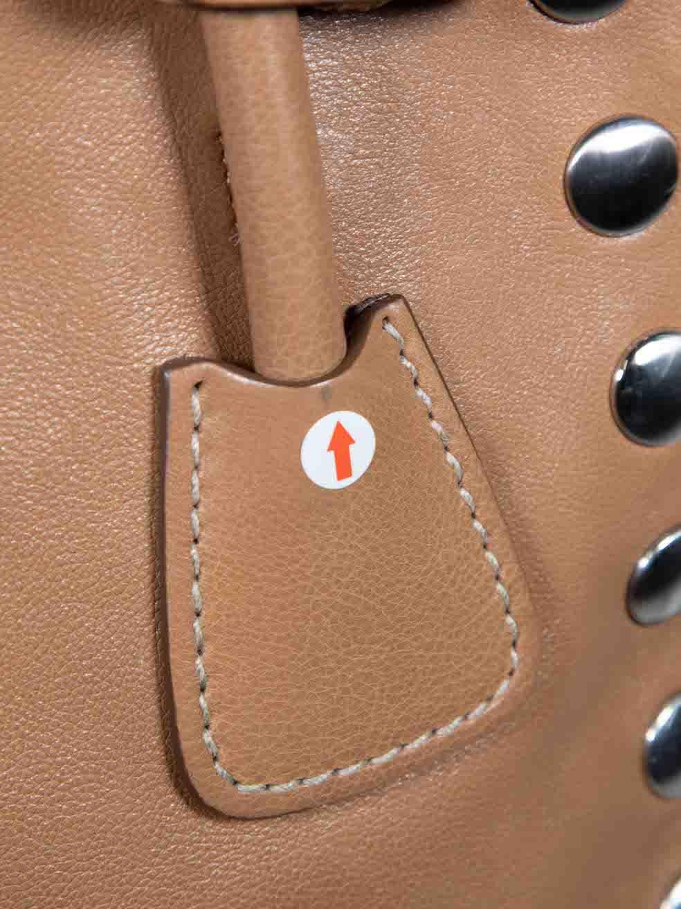 Prada Caramel Glace Calf Studded Twin Pocket Bag 3
