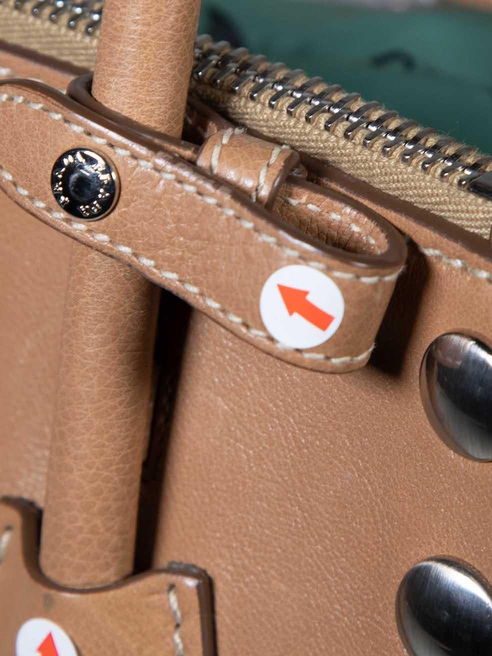 Prada Caramel Glace Calf Studded Twin Pocket Bag 4
