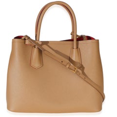 Prada Caramel Red Saffiano Medium Cuir Tote