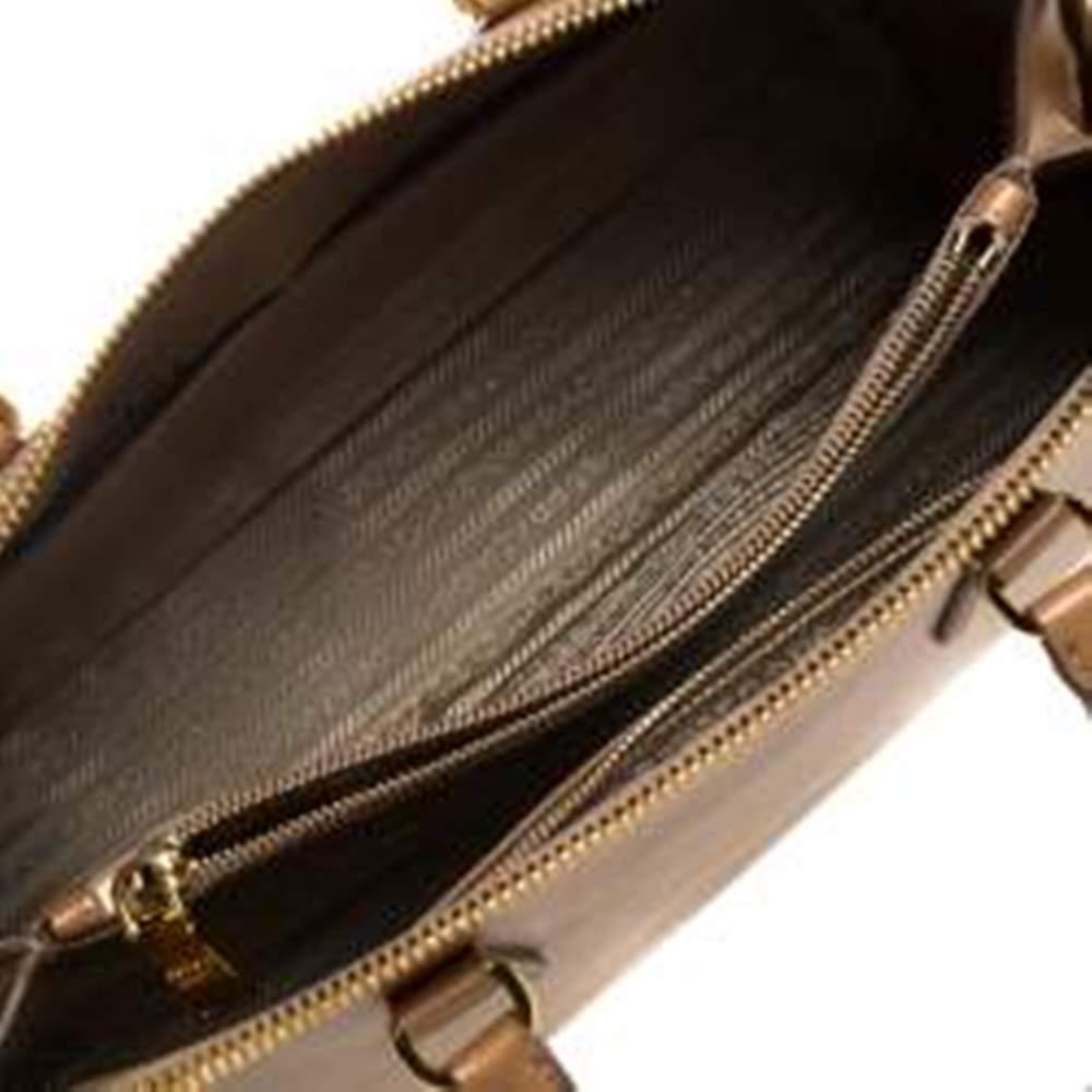 prada leather handbag white and caramel
