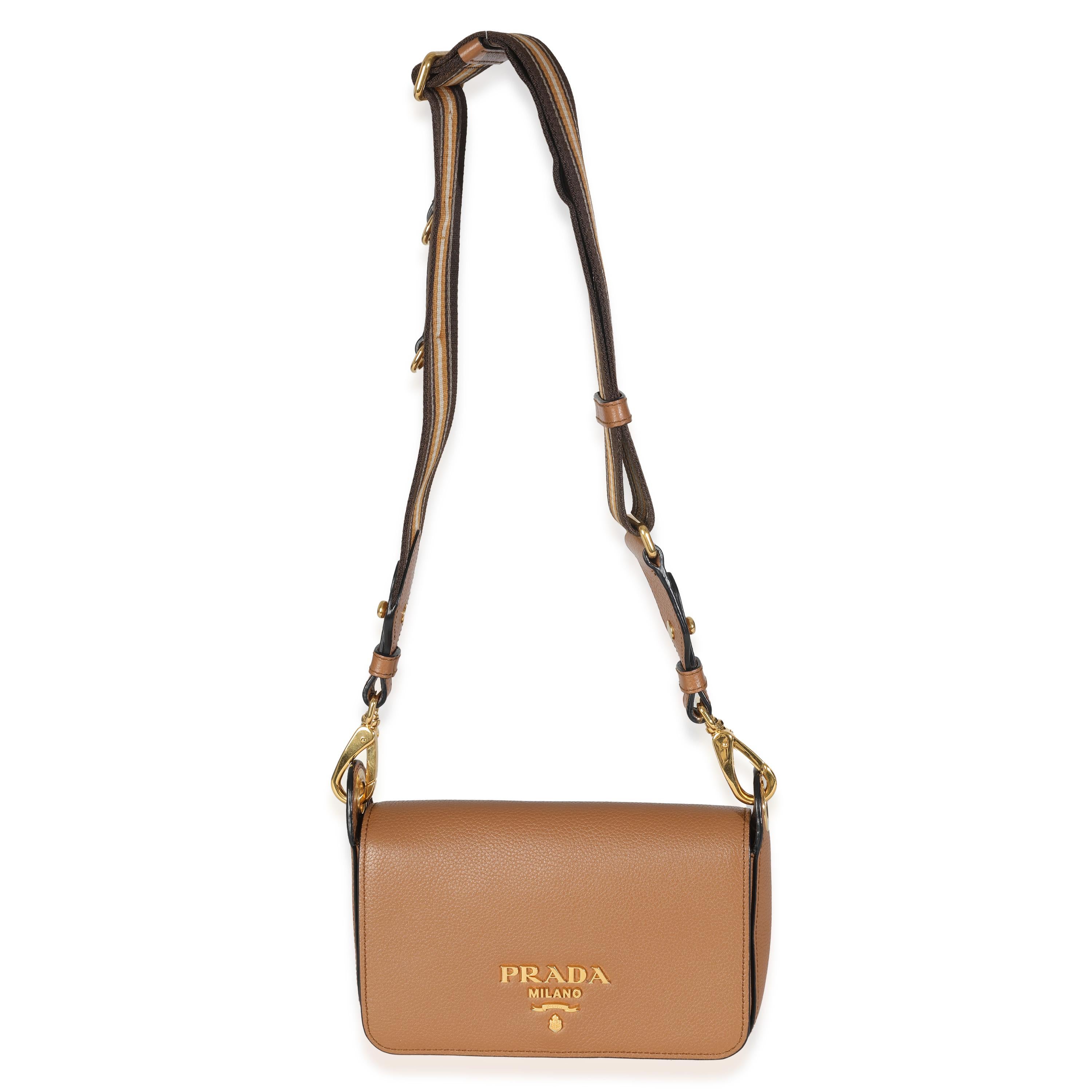 Prada Caramel Vitello Daino Camera Crossbody For Sale 1