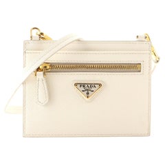 Prada Card Holder with Strap Leather