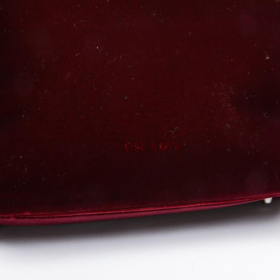 PRADA Cardinal Red Velvet Bag Double Handle 1