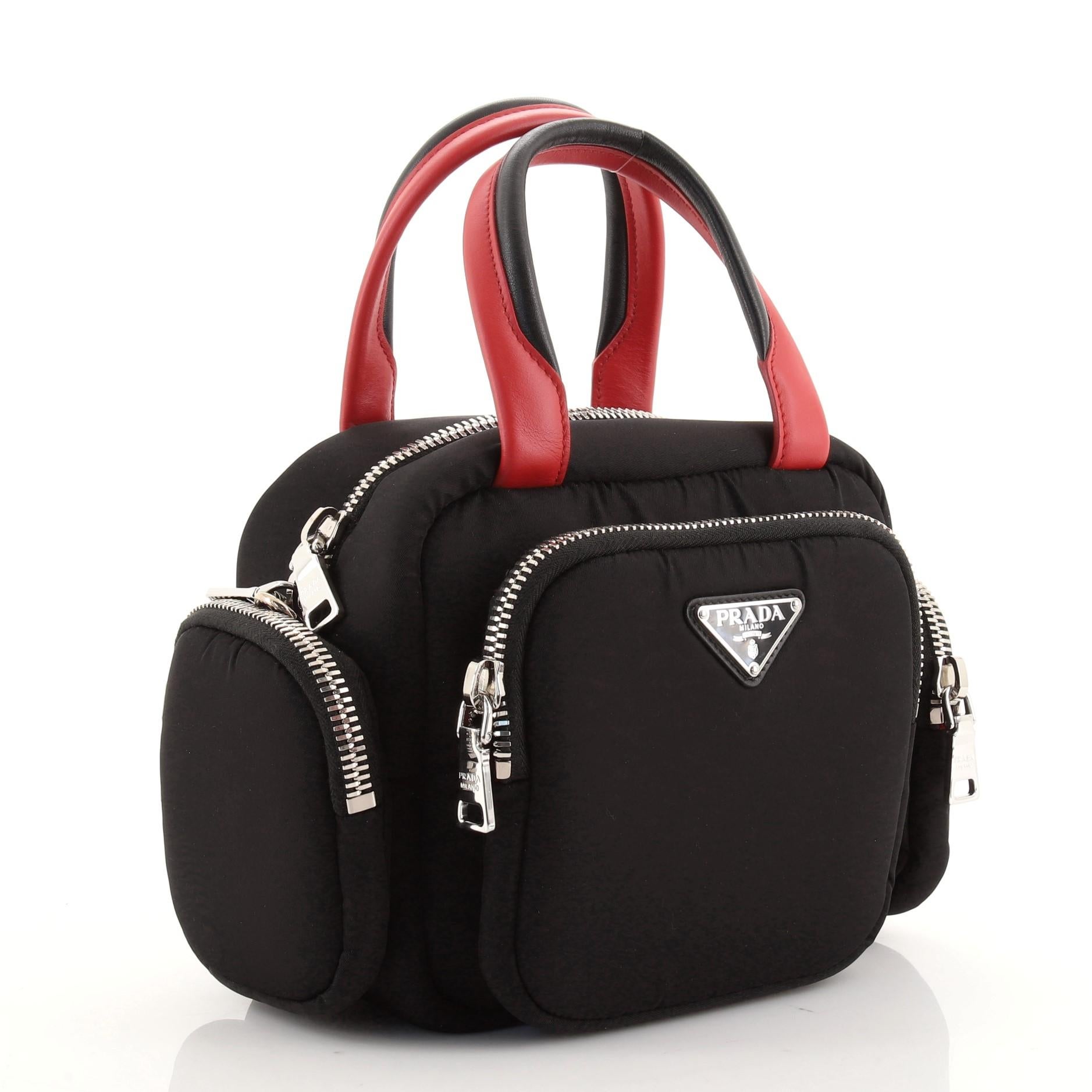Prada Cargo Top Handle Tasche Nylon (Schwarz)