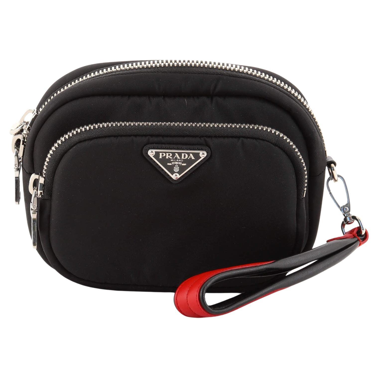 Prada Cargo Wristlet Pouch Tessuto Mini