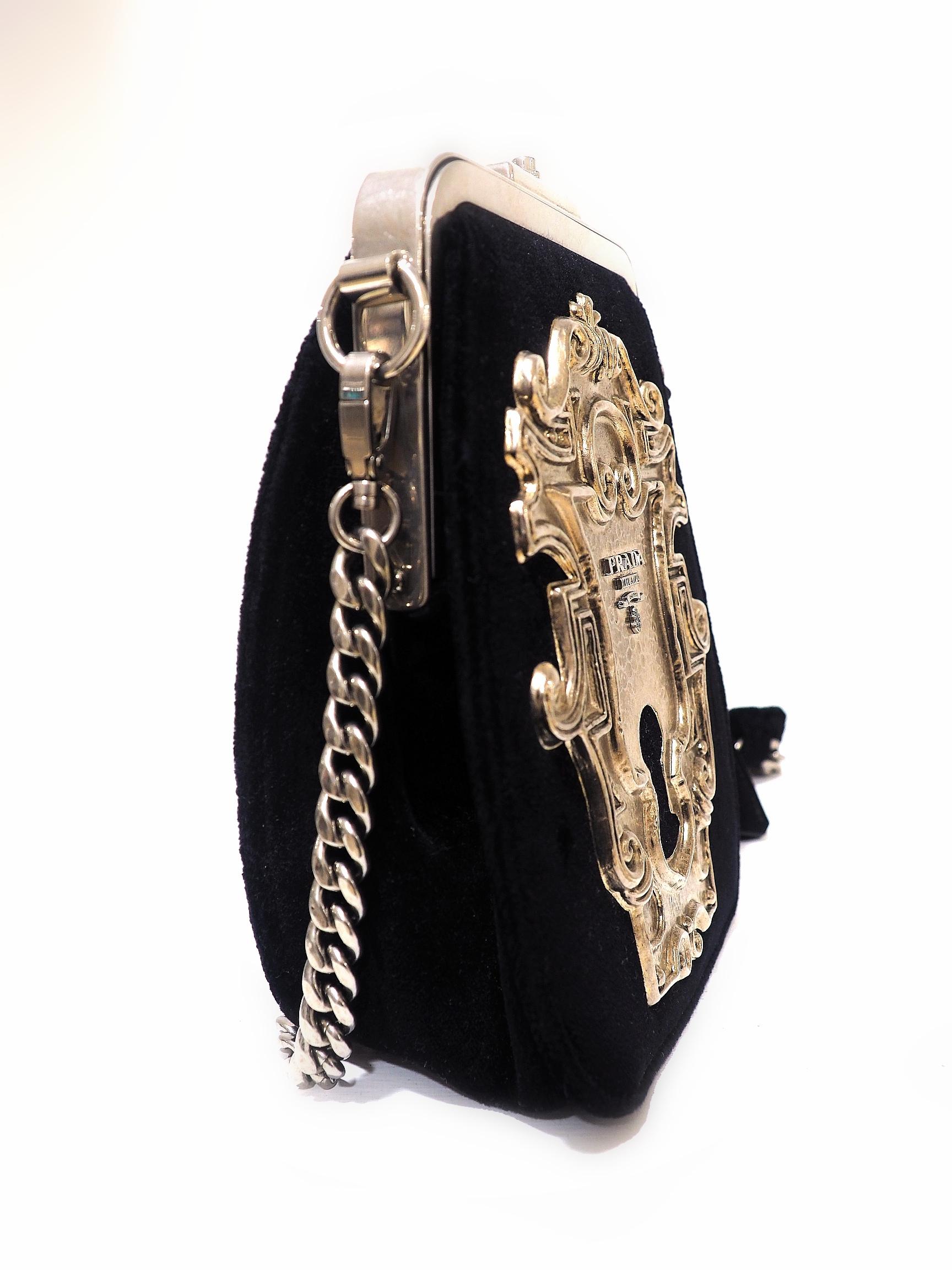 Women's or Men's Prada Catwalk velvet lock purse NWOT