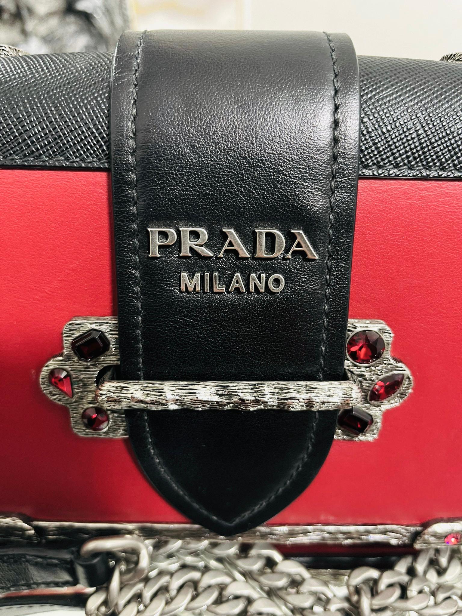 Prada Cashier Crystal Embellished Leather Bag For Sale 2