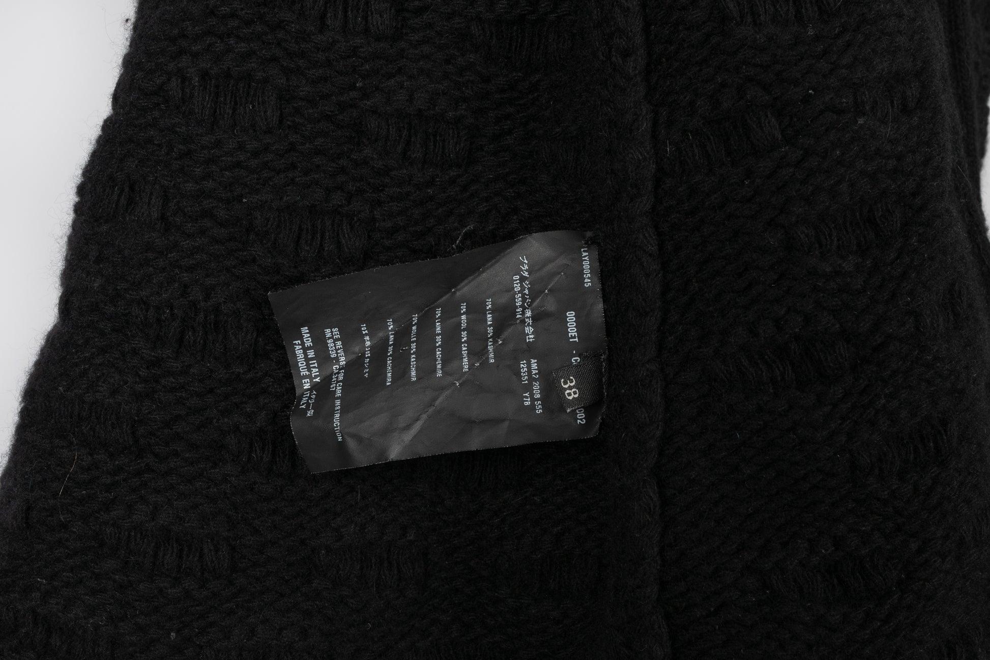 Prada Cashmere and Wool Black Cape For Sale 4