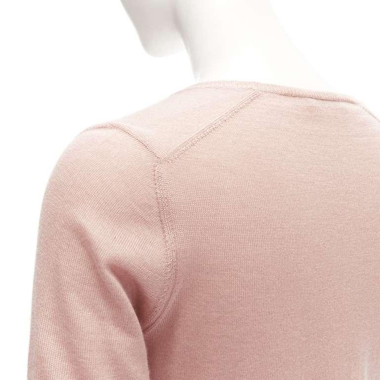 PRADA cashmere silk dusty pink short sleeves scoop neck sweater IT38 XS 4