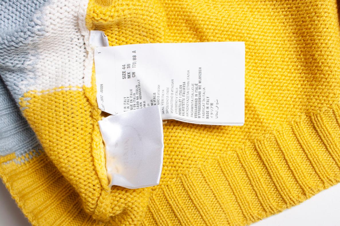 Yellow Prada, cashmere sweater in yellow and grey For Sale