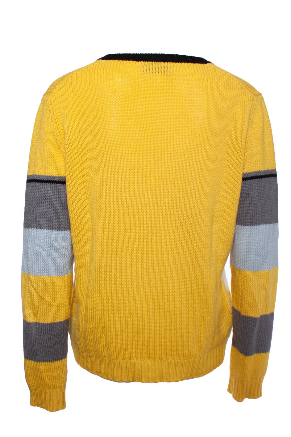 Women's Prada, cashmere sweater in yellow and grey For Sale