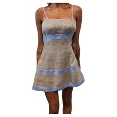 Prada catwalk linen beige and light purple dress Size S