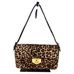 Prada Cavallino Leopard calf Hair Shoulder Bag